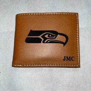 Seattle Seahawks brown men’s wallet NWOT